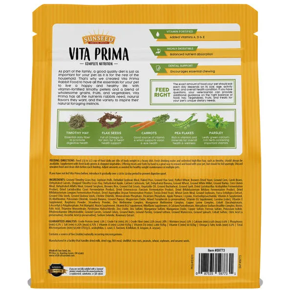 Sunseed Vita Prima 4-lb, Adult Rabbit Food