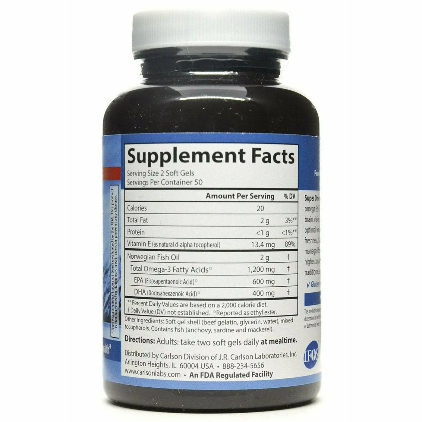 Super Omega3 Fish Oil 1200 mg by Carlson Labs