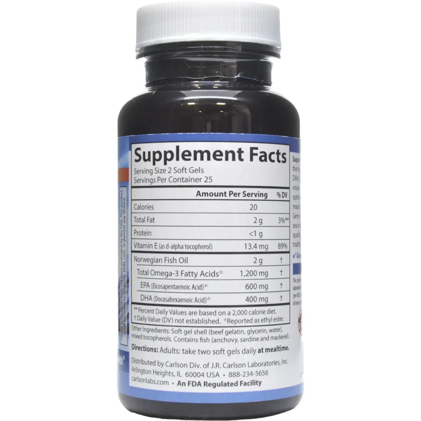 Super Omega3 Fish Oil 1200 mg by Carlson Labs