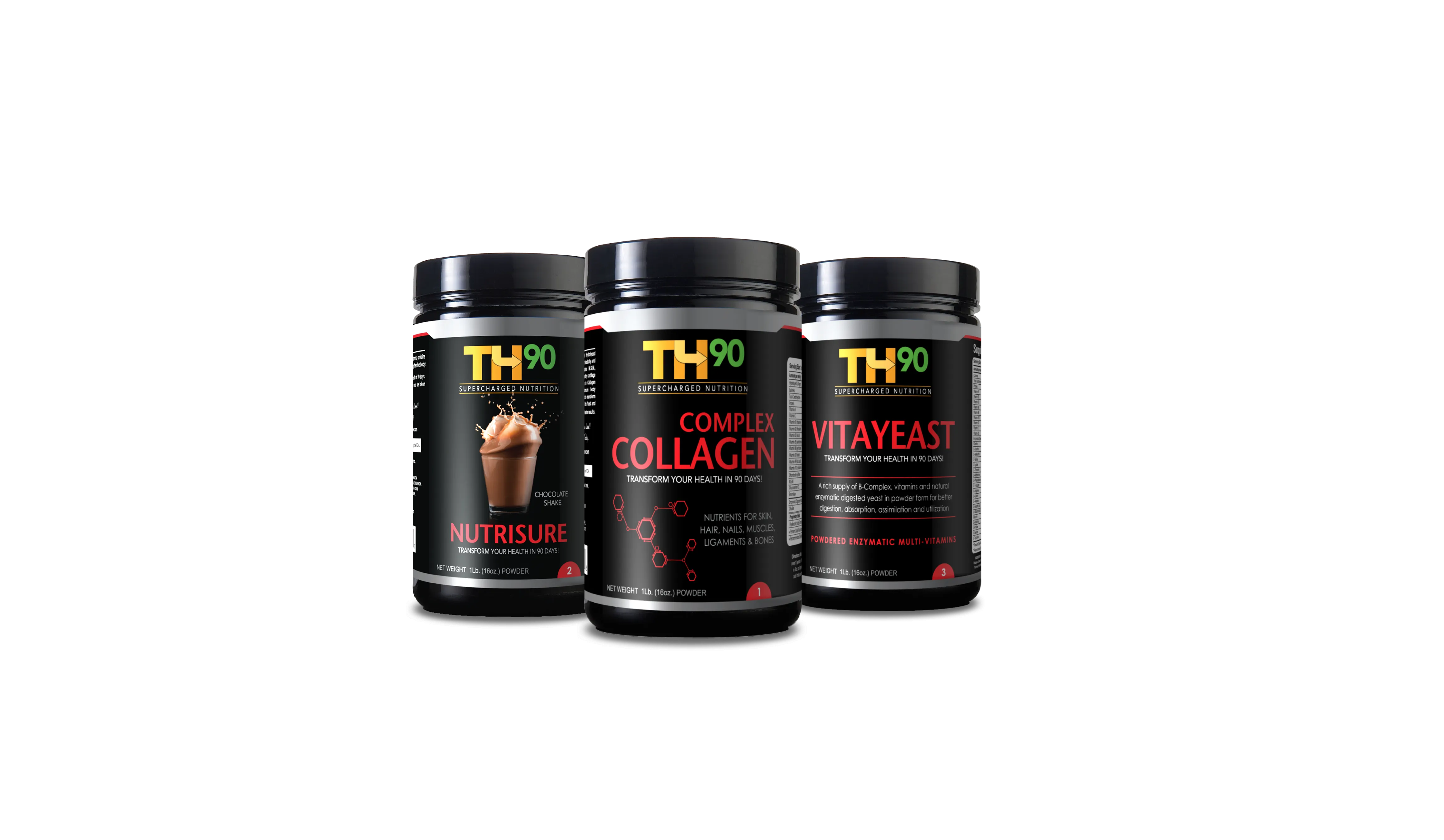 TH90 Kit - Chocolate   Collagen   Brewer's Yeast - 1Lb. (16OZ) Nutrition Shake