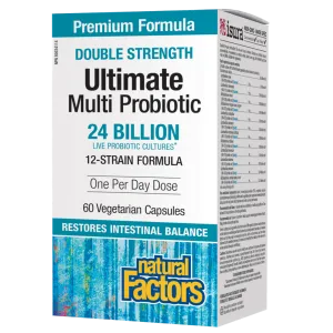 Ultimate Multi Probiotic Double Strength 24 Billion Live Probiotic Cultures Vegetarian Capsules