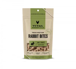 Vital Essentials Freeze Dried Rabbit Bites Vital Treats for Dogs