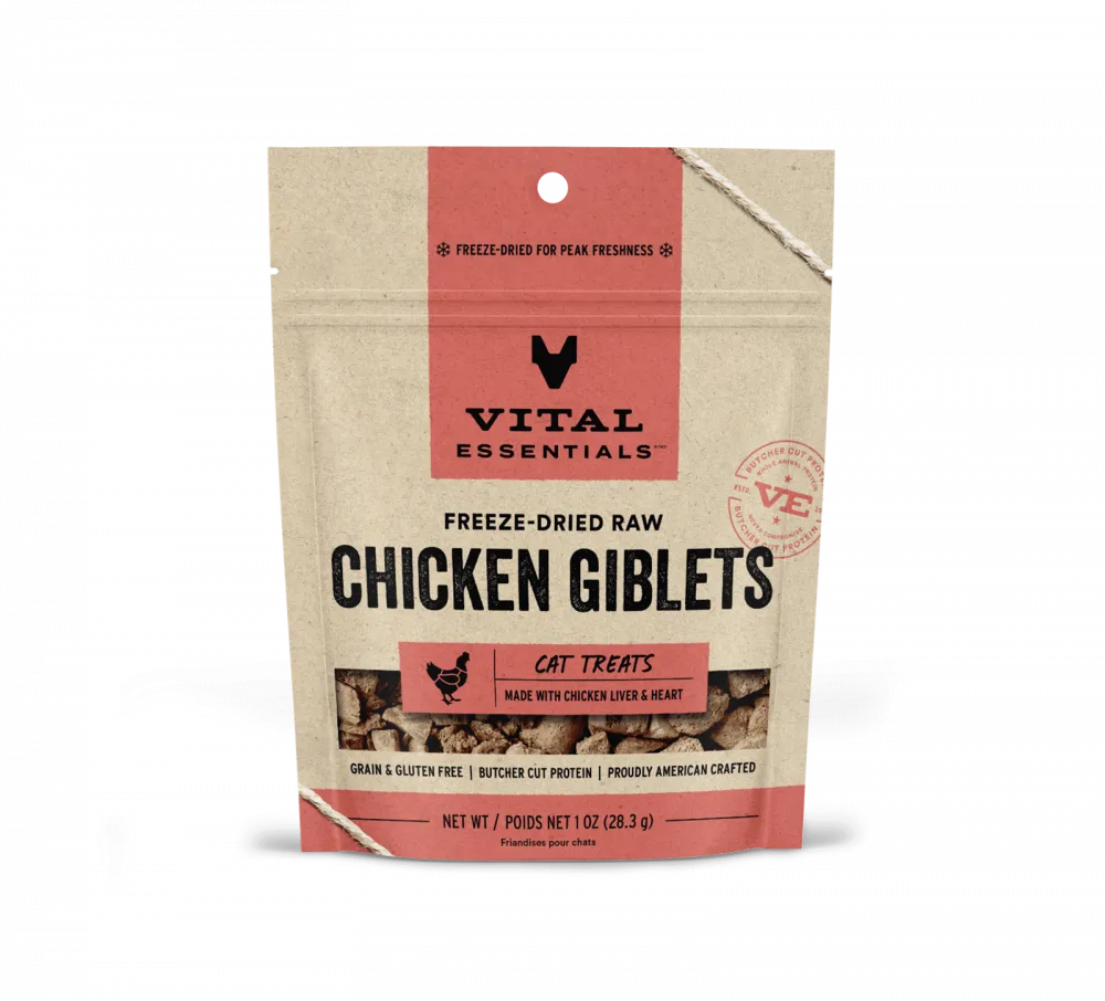 Vital Essentials Vital Cat Freeze Dried Grain Free Chicken Giblets Cat Treats