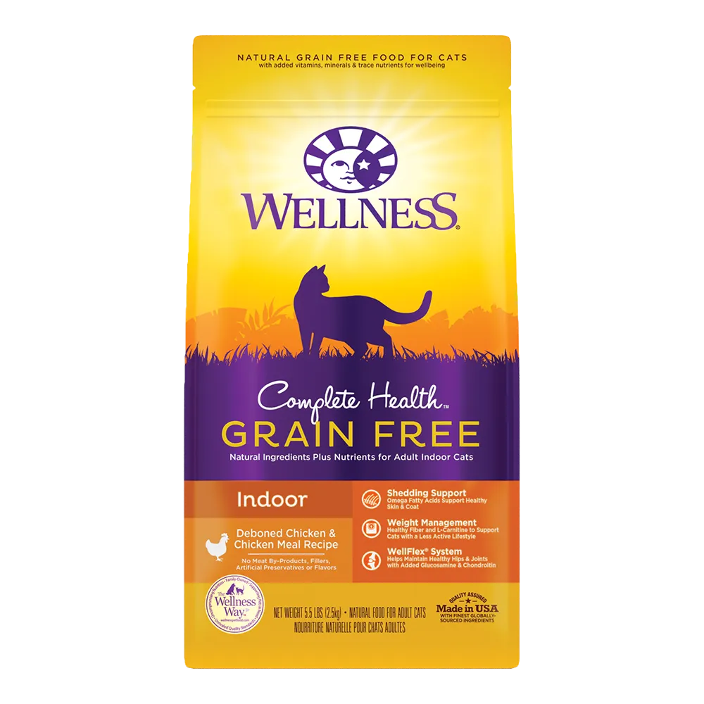 Wellness Cat Complete Health Grain Free Indoor Deboned Chicken & Chicken Meal Recipe 5.5lb