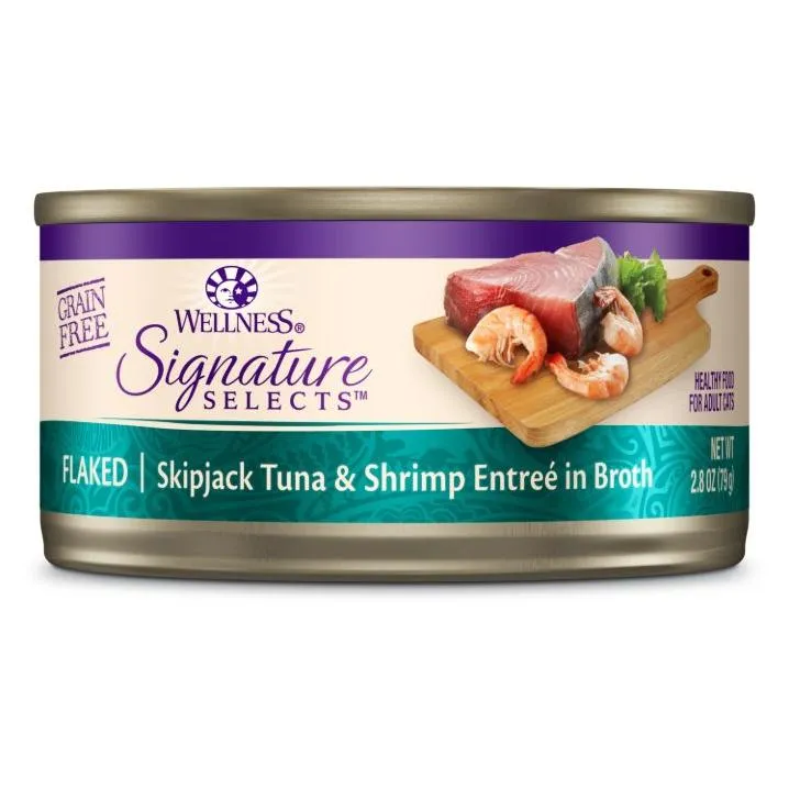 Wellness Core Signature Selects Flaked Skipjack Tuna With Shrimp Entrée in Broth Wet Cat Food 79G