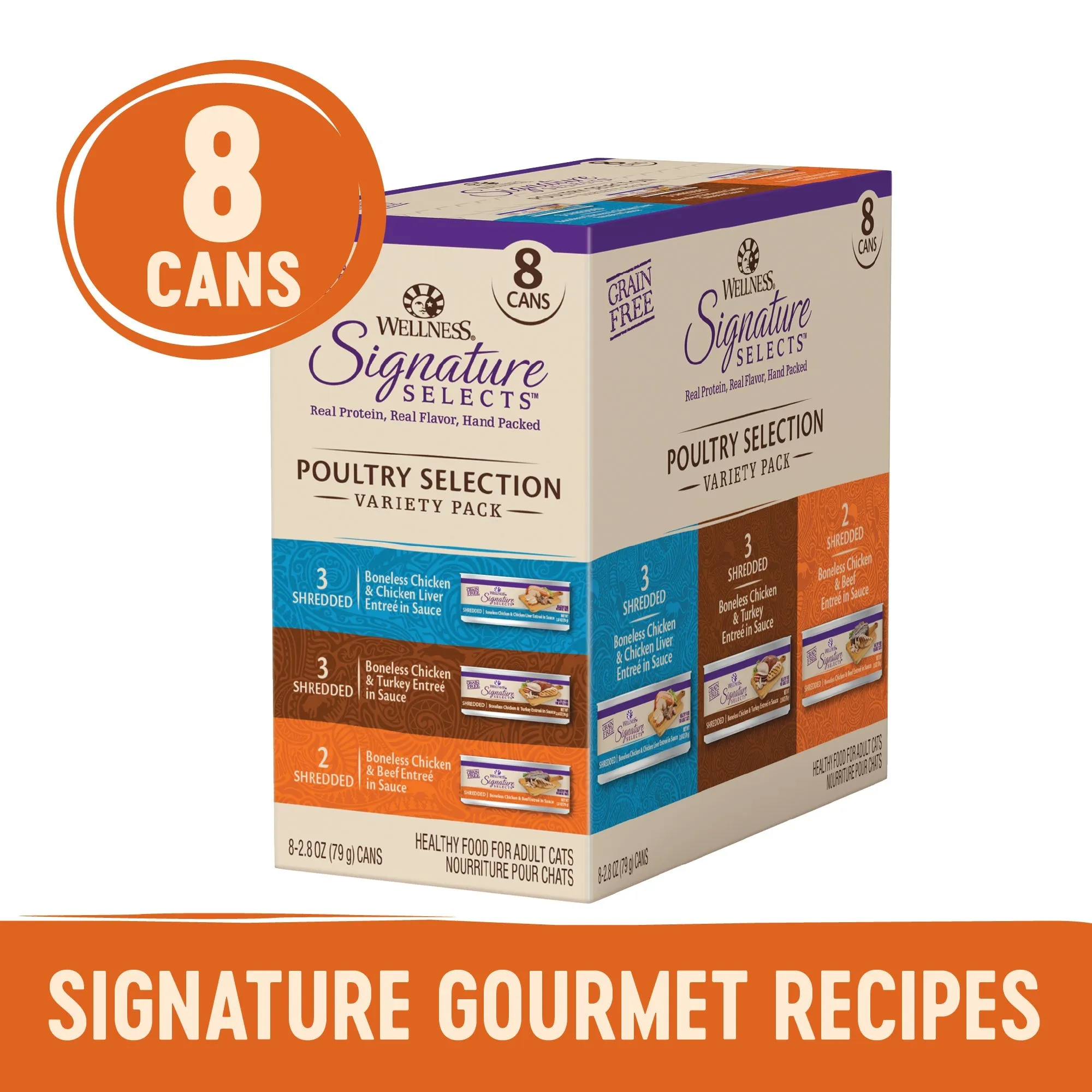 Wellness CORE Signature Selects Poultry Selection Variety Pack Wet Cat Food 79g x 8^^^