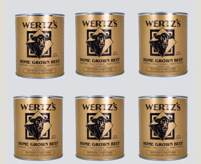 Wertz's Homegrown GMO FREE Beef 14.5oz Cans